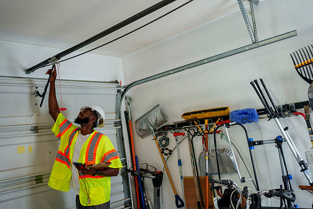 Professional Garage Door Panel Replacement technician working in Pingree Grove, IL